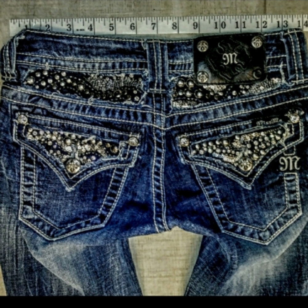 Miss Me Jeans Size 24 Low Rise Skinny Leg Crop - Picture 12 of 12